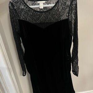 H&M Black Lace Long Sleeve Dress